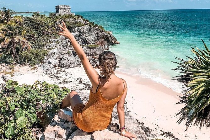 4x1 Full Day Tour: Tulum, Coba, Cenote and PDC, from Cancun - Tulum’s cliffside Maya ruins