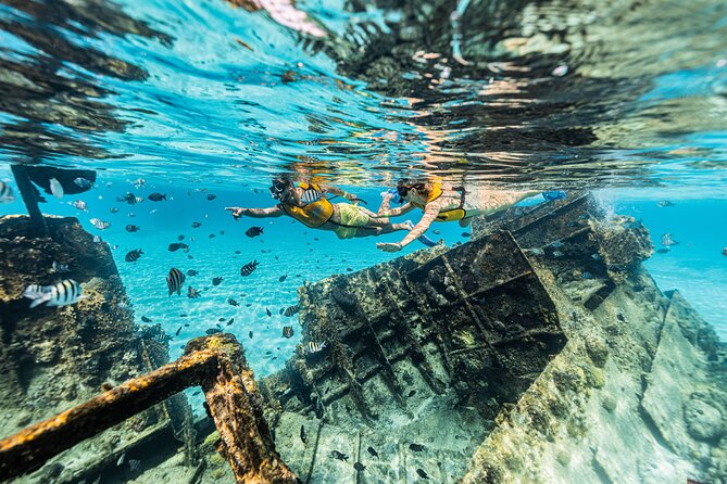 5-in-1 Cancun Snorkeling Tour with Sea Life & Transport Included - The shipwreck and the turquoise pool effect