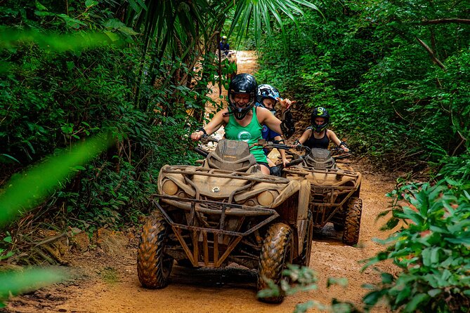 Adrenaline Adventure, Zip Line, ATV and Cenote Maya - Riding a Can-Am Outlander through the jungle