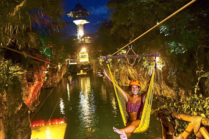 Adrenaline Tour Xplor Fuego from Cancún & Playa del Carmen - Xplor Fuego after sunset