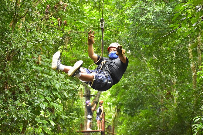 ATV Combo Horseback Riding, ATV, Ziplines, Cenote and Lunch - Starting with the zipline circuit