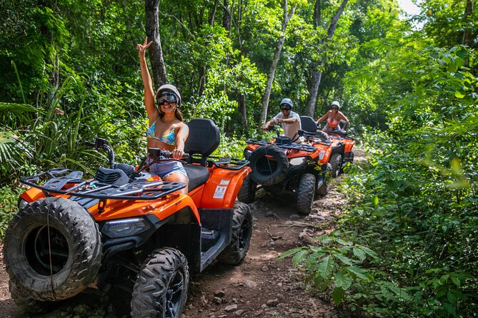 ATV Single, Tulum Ruins & Underground Cenote from Cancun - Entering the underground cenote
