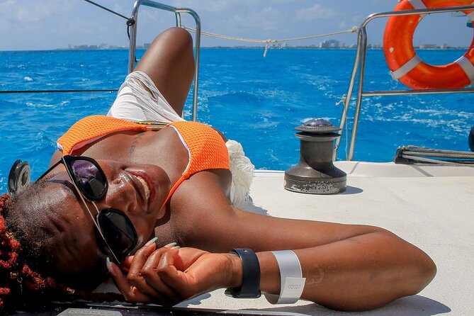 Cancun Catamaran: Sail to Isla Mujeres + Buffet & Drinks - Drinks, music, and the social mood