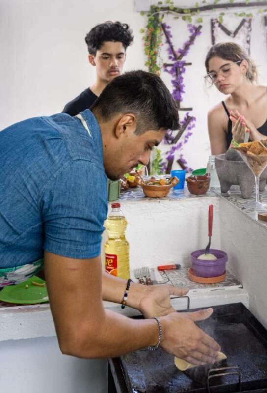 Cancun: Handmade Traditional Mexican Tortilla Making Class - Building and eating four tacos