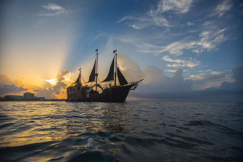 Cancún: Jolly Roger Pirate Dinner Cruise 2025 - Boarding the Pirate Ship at Punta Sam