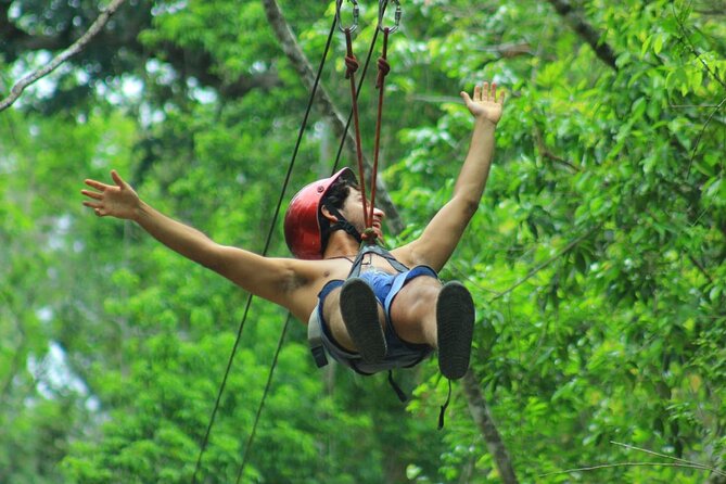 Cancun Jungle Adventure ATVs, Ziplines & Cenote Swim - A zipline circuit above the trees