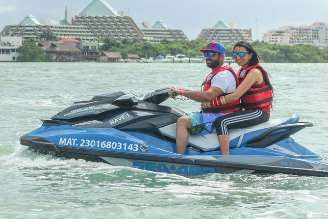 Cancun Mangrove Jet Ski Tour: 2 riders per jet ski - The snorkel mask and what it does not promise