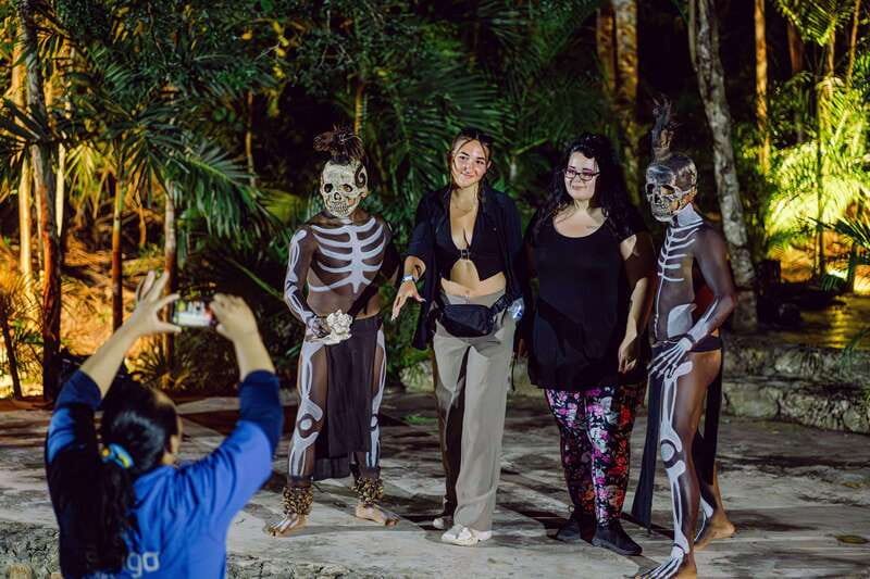 Cancun or Merida: Day of the Dead with Taco buffet - Body painting and the Mayan purification ritual