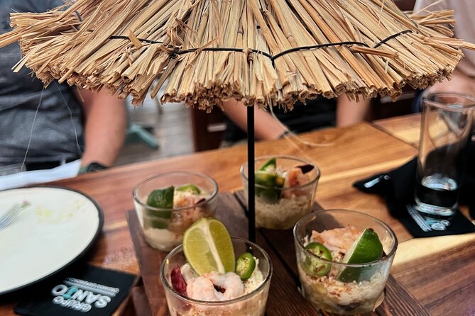 Cancun Private Tour @night-Food, Culture&History(VW Beetle/Audi) - Stop one: Puerto Juarez and ceviche by the Caribbean