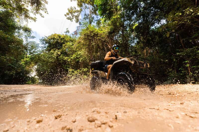 Cancun & Riviera Maya: ATV, Zipline, & Cenote Combo Tour - Three ziplines through the trees