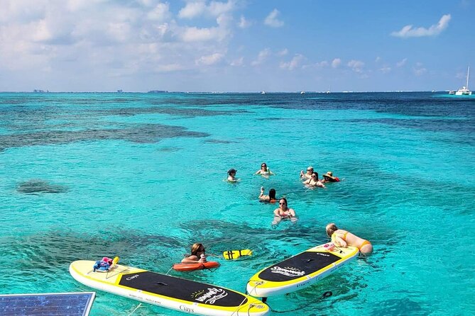 Cancun to Isla Mujeres Private Catamaran Cruising Snorkeling Fun! - Swimming at Playa Norte and the sail back