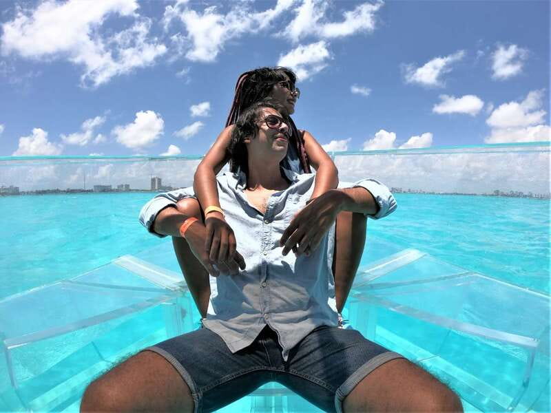 Cancun: Transparent Boat Tour with Drinks - From the lagoon toward the Caribbean Sea