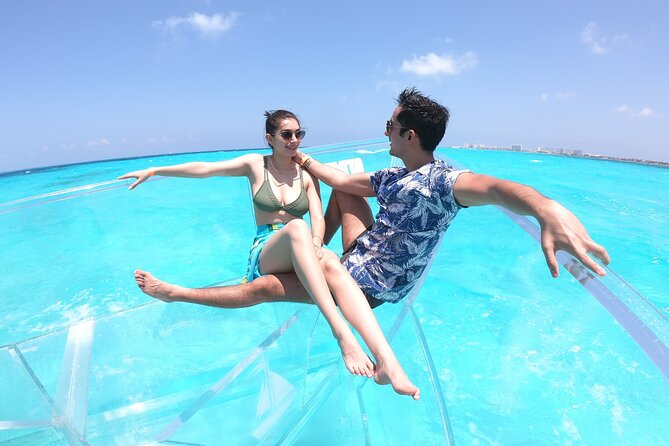 Clear Boat Tour in Cancun 1.5 hours great for pictures - What you can see through the clear boat