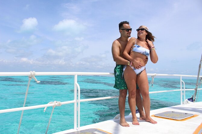 Deluxe Catamaran to Isla Mujeres with Open Bar from Cancun - Spinnaker Flying and the Ride Back