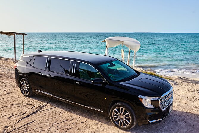 Deluxe GMC Limousine from CUN Airport to Playa Mujeres - Terminal 2, Terminal 3, and Terminal 4 meeting points