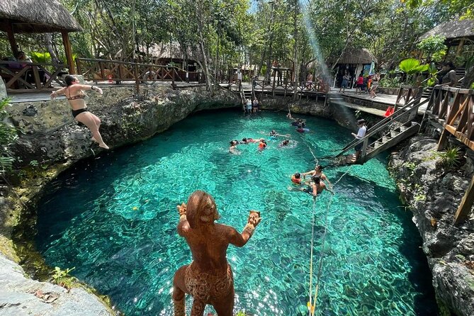 Eco Adventure At 3 Cenotes & 1 Lagoon ! From Cancun & Riviera - Cenote Zemway and Ancient Maya Traditions