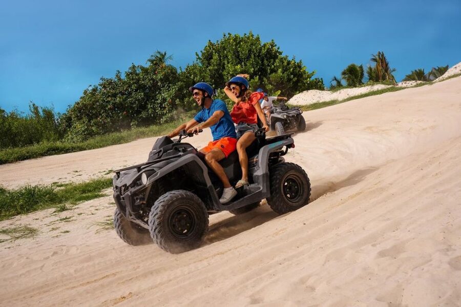 From Cancún: ATV Jungle Trail Adventure and Beach Club - From hotel pickup to Maroma Beach