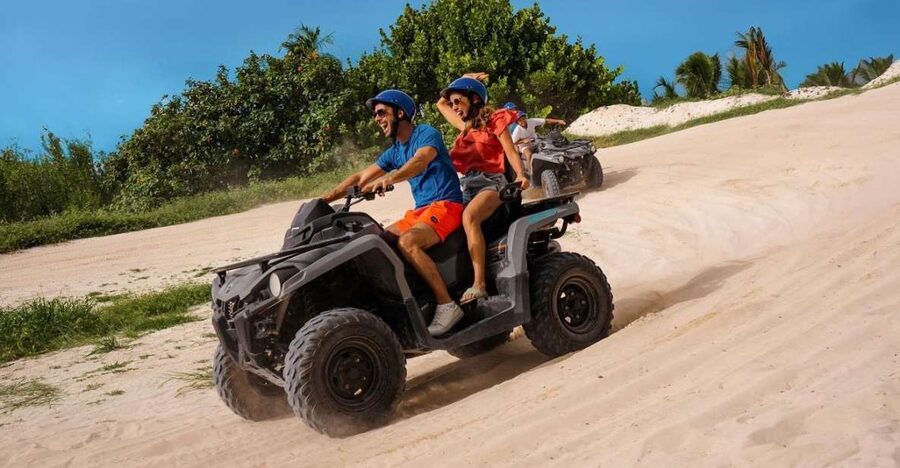 From Cancún: ATV Jungle Trail Adventure and Beach Club - Getting ready for the 45-minute ATV ride