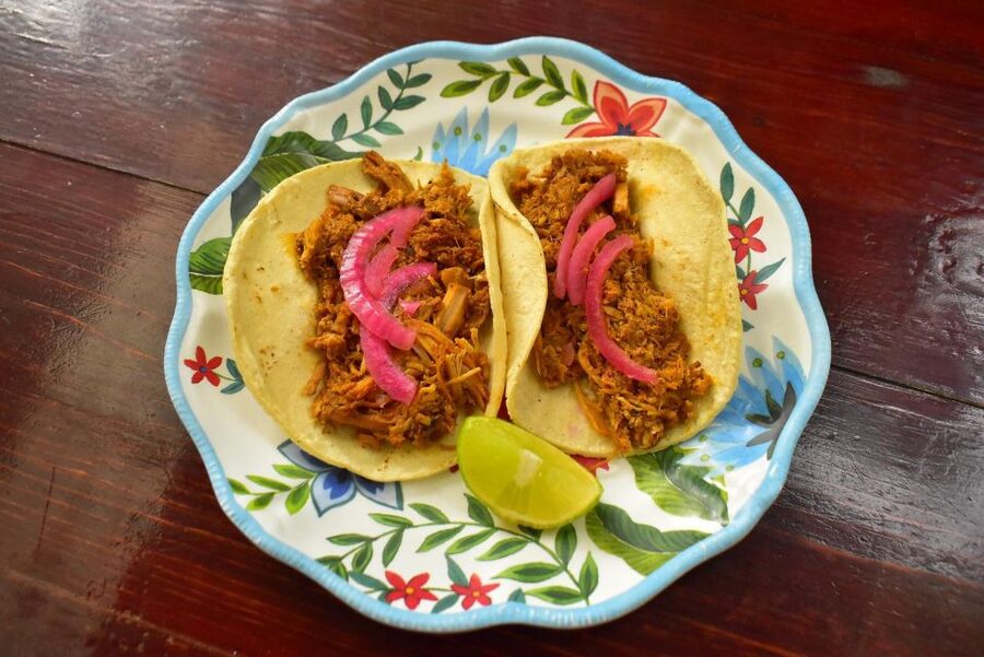 From Cancun:Beachside Tacos & Town Tour With Tequila Tasting - The three taco stops, from beach seafood to cochinita pibil