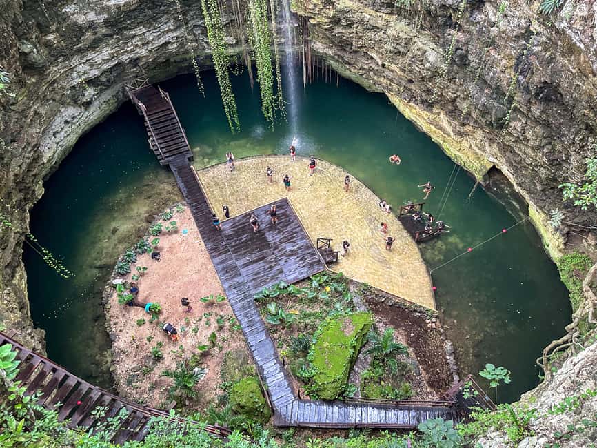 From Cancun: Chichen Itza, Cenote & Valladolid Day Trip - Cenote Chichikan brings a welcome change of pace