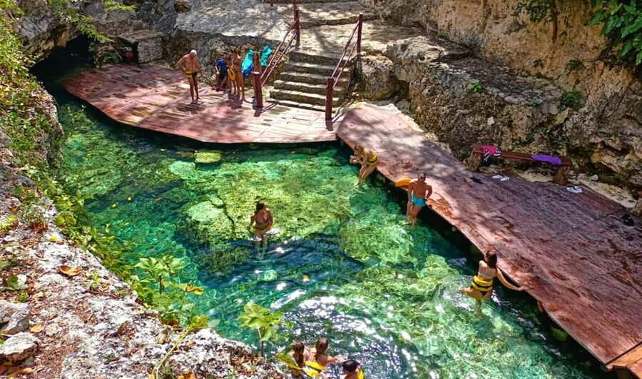 From Cancun: Tulum and Akumal Cenote and Turtle Swim Tour - Walking through Tulum National Park