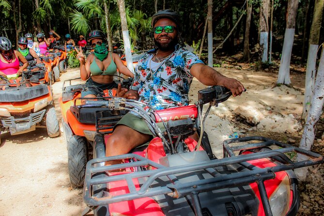 Half Day in Cancun Atvs Ziplines and Cenote Park - ATV riding on rough jungle trails