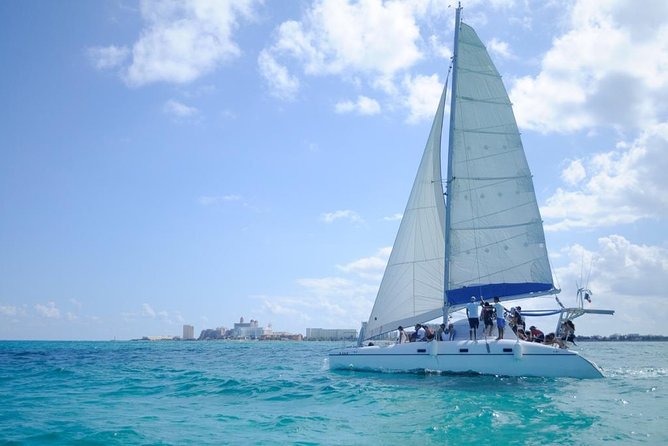 Half Day Sailing Private Catamaran to Isla Mujeres - Snorkeling near the reef and underwater museum