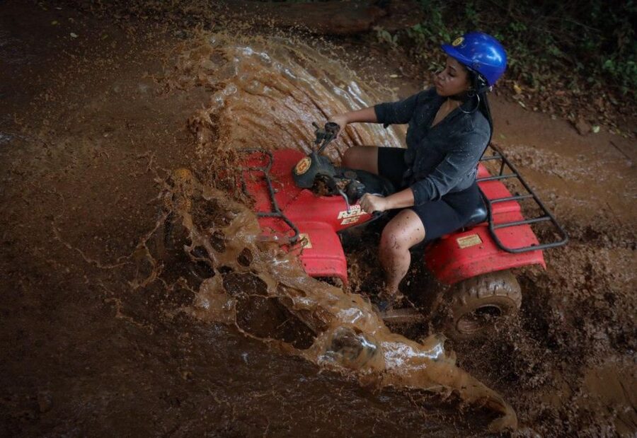 Horseback Riding & ATV Adventure with Ziplines & Cenote - Three ziplines above the trees