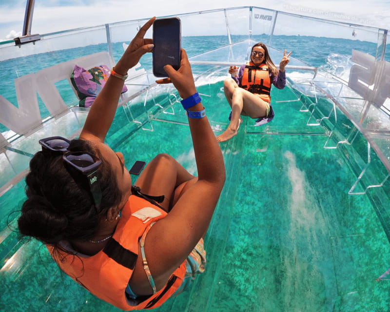 Isla Mujeres: Clear Boat Ride - The Coastal Views Above the Water
