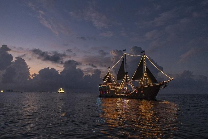 Night Pirate Show in Cancun aboard a Pirate Ship Lobster Dinner - Sword fights, cannon fire, and crowd participation