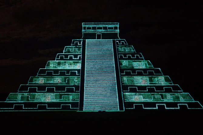 Oncelife experience of CHICHEN ITZA NIGHT SHOW. Cenote and Valladolid included. - Chichen Itza at night