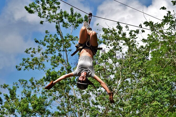 Playa del Carmen Maya Adrenaline Day ATV Zipline and Cenote - Flying Above the Jungle Canopy