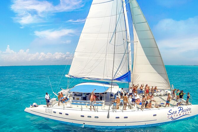 Private Catamaran from Cancun to Isla Mujeres | For up to 100 pp - Sailing back to Cancun, with a possible sunset