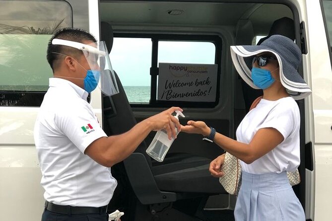 Private Roundtrip Transportation from Cancun Airport to Ferry Isla Mujeres - Meeting the Happy Shuttle team outside Cancun Airport