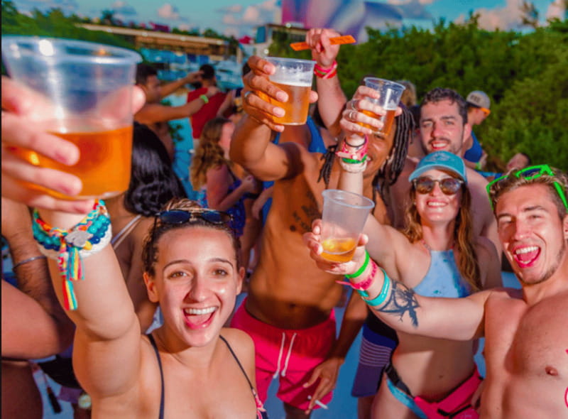 Rockstar Boat Party Cancun - Booze Cruise Cancun (18+) - Swimming, inflatables, and the Caribbean water