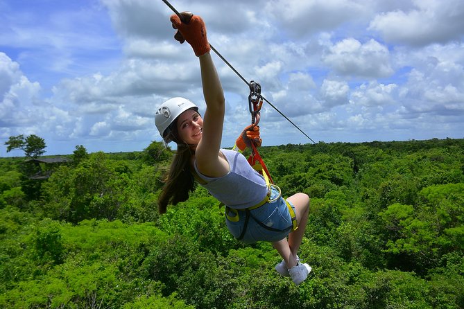 Selvatica Adventure Park ATV and Ziplines in Cancun and Riviera Maya - The 10-cable zipline circuit and AquaZip finish
