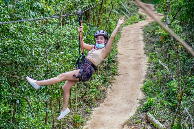 Shared ATV's and Zip Lines and Swimming in a Real Cenote. - Swimming in a natural cave cenote