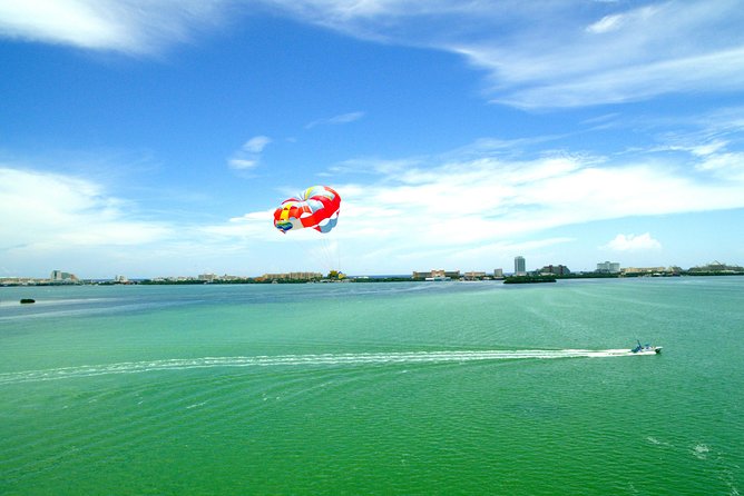Skyrider Parasailing Tour with Panoramic View of Cancun - A high view from the Nichupte Lagoon