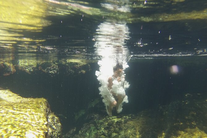 Swim with Turtles in Akumal, Cenote and Tulum Ruins Tour - A cenote swim with a different feel