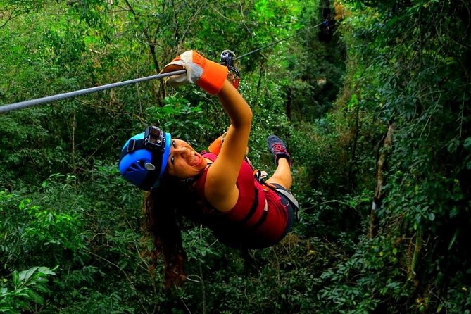 The best adrenaline day Atvs shared, ziplines and cenote Playa del Carmen - Shared ATVs on rocky jungle terrain