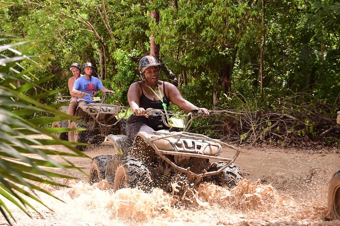 Tulum Adrenaline Tour ATV Ziplines and Cenote Swim Day - A 4-meter rappel before the ziplines