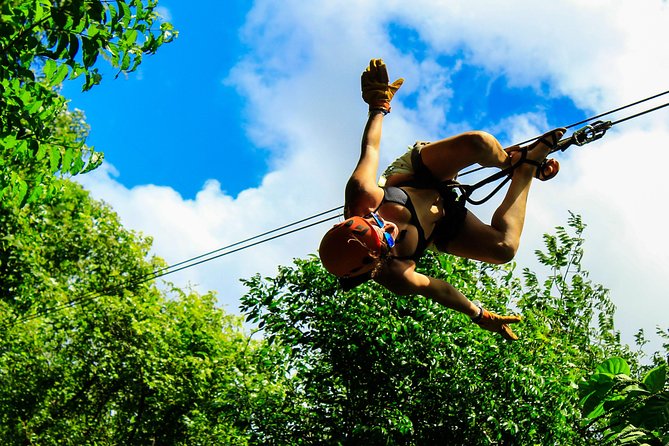 Ultimate 5x1 Combo with ATV, Ziplines, Cenote & Reef Snorkeling - Six ziplines, three bridges, and a short safety lesson