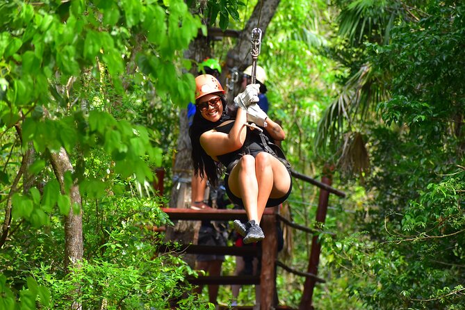 Zipline Tour includes Cenote Swim and ATV Circuit with round trip and lunch - The zipline circuit above the trees