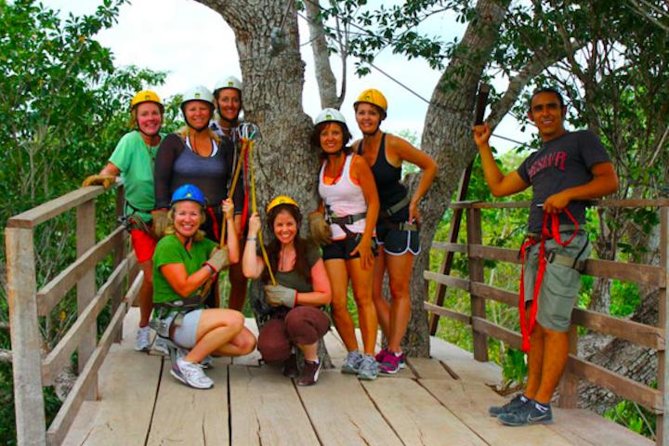 Ziplining and Cenote Tour from Cancun - Six ziplines and two bridges in the jungle